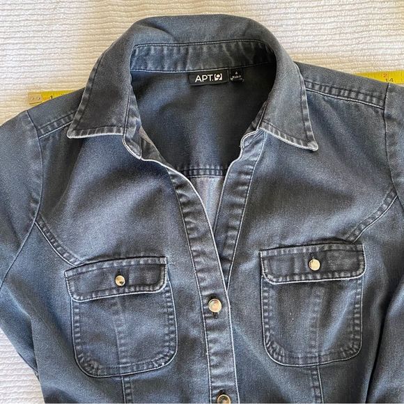 Apt. 9 Chambray Shirtdress with Buckle Belt Size 4 - Picture 14 of 15
